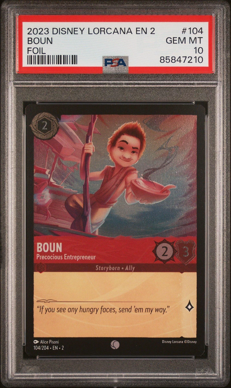 2023 Disney Lorcana En 2-rise Of The Floodborn 104 Boun - Precocious Entrepreneur Foil PSA 10