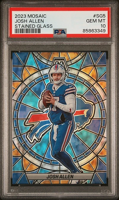 2023 Panini Mosaic Stained Glass Sg5 Josh Allen PSA