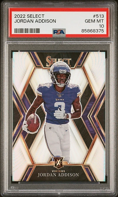 2022 Panini Select 513 Jordan Addison PSA 10