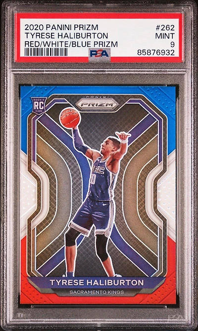 2020 Panini Prizm 262 Tyrese Haliburton Red/white/blue Prizm PSA 9