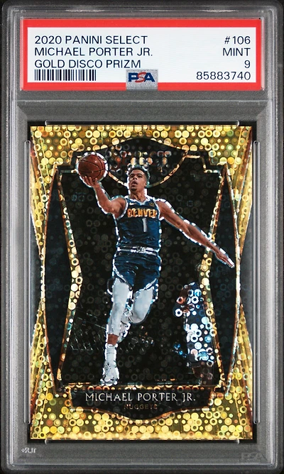 2020 Panini Select 106 Michael Porter Jr. Gold Disco Prizm PSA 9