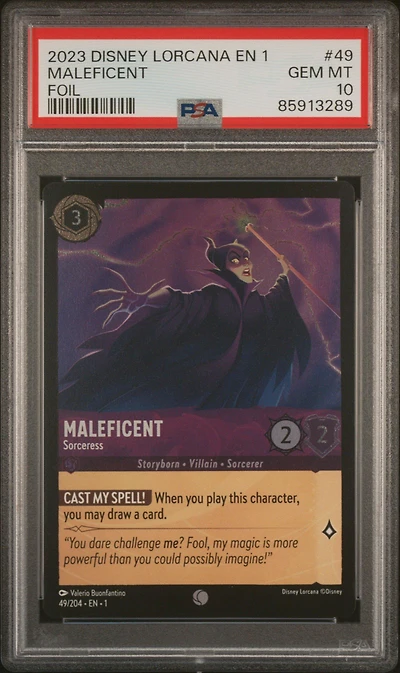 2023 Disney Lorcana En 1-the First Chapter 49 Maleficent - Sorceress Foil PSA 10