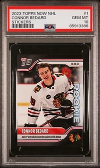 2023 Topps Now Nhl Stickers 1 Connor Bedard PSA 10