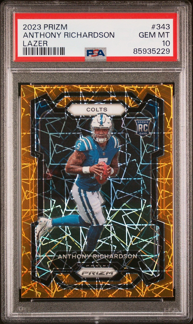 2023 Panini Prizm 343 Anthony Richardson Lazer Prizm PSA