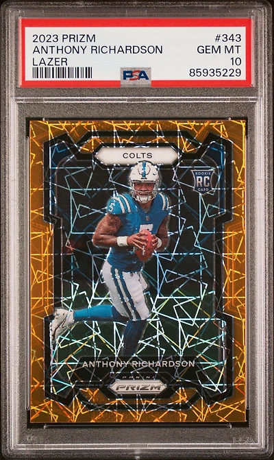 2023 Panini Prizm 343 Anthony Richardson Lazer Prizm PSA