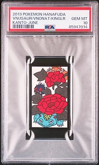 2013 Pokemon Hanafuda Kanto  Venusaur\venonat\kingler June PSA 10