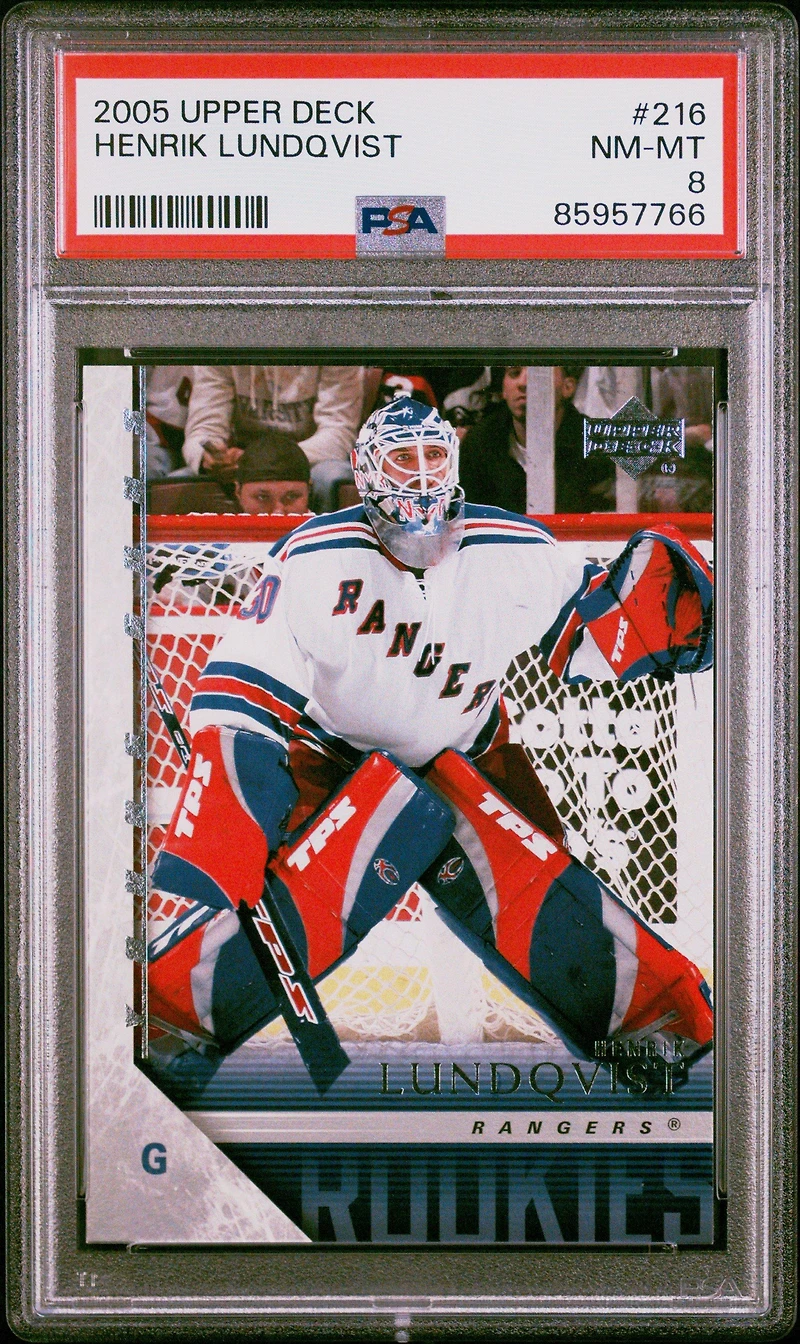 2005 Upper Deck 216 Henrik Lundqvist PSA 8