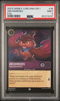 2023 Disney Lorcana En 1-the First Chapter 36 Archimedes - Highly Educated Owl Foil PSA 9