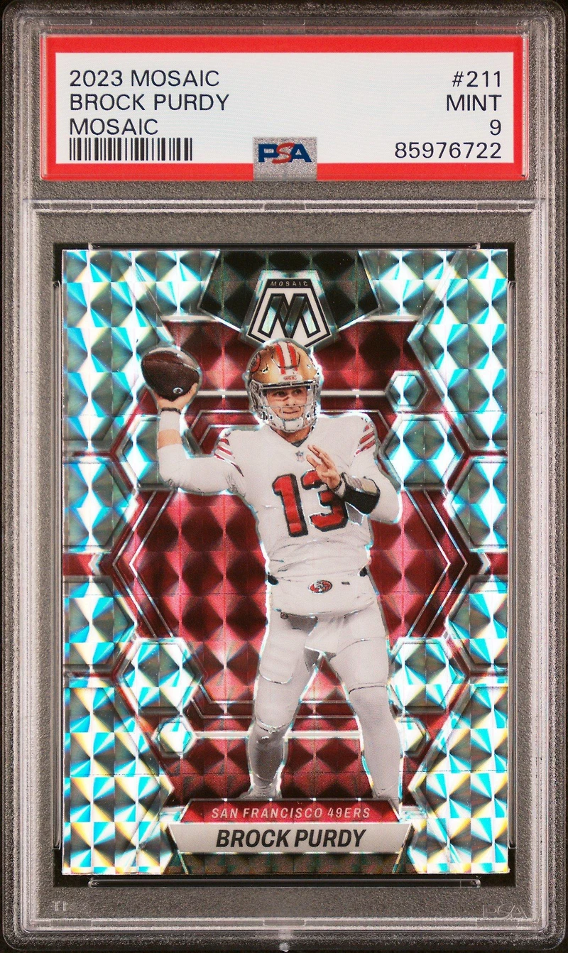 2023 Panini Mosaic 211 Brock Purdy Mosaic PSA 9