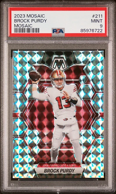 2023 Panini Mosaic 211 Brock Purdy Mosaic PSA 9