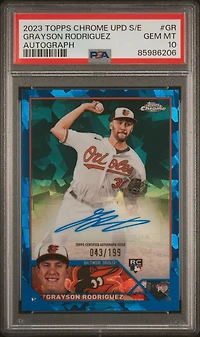 2023 Topps Chrome Update Sapphire Edition Autograph Gr Grayson Rodriguez PSA 10