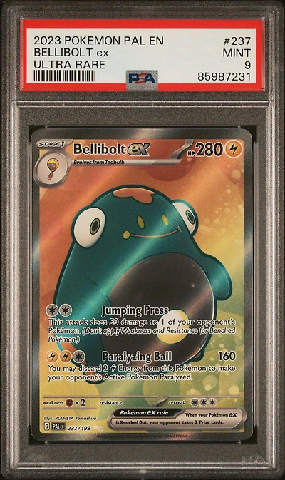2023 Pokemon Pal En-paldea Evolved 237 Bellibolt Ex Ultra Rare PSA 9