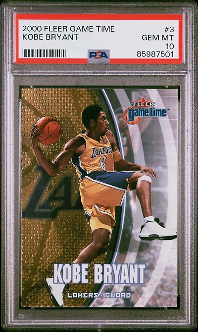 2000 Fleer Game Time 3 Kobe Bryant PSA 10
