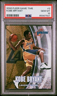 2000 Fleer Game Time 3 Kobe Bryant PSA 10