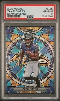 2023 Panini Mosaic Stained Glass Sg30 Zay Flowers PSA 10