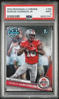 2023 Bowman University Chrome 100 Marvin Harrison Jr. PSA