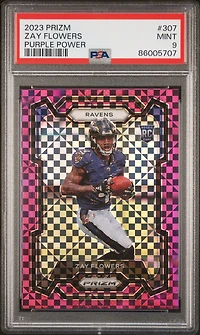 2023 Panini Prizm 307 Zay Flowers Purple Power PSA 9