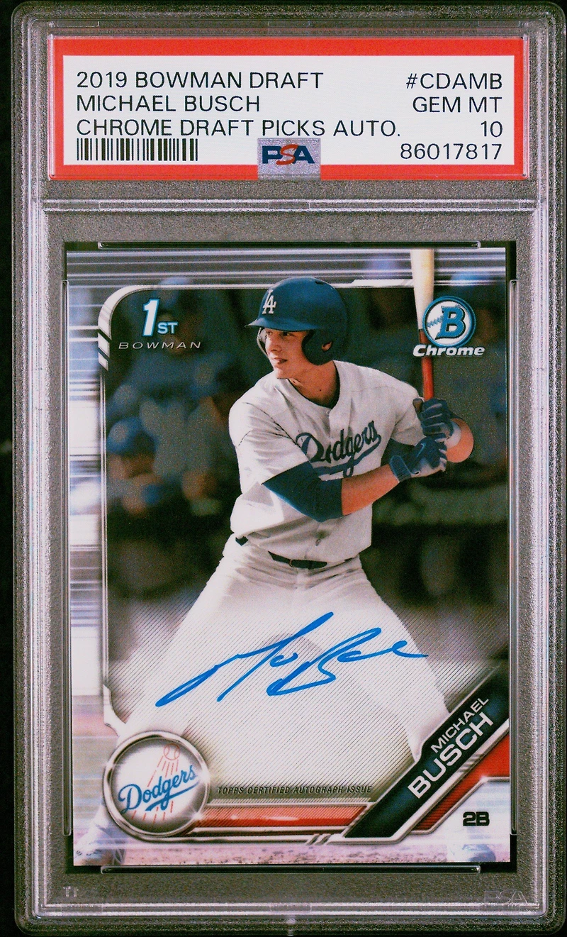 2019 Bowman Draft Chrome Draft Picks Autograph Cdamb Michael Busch PSA