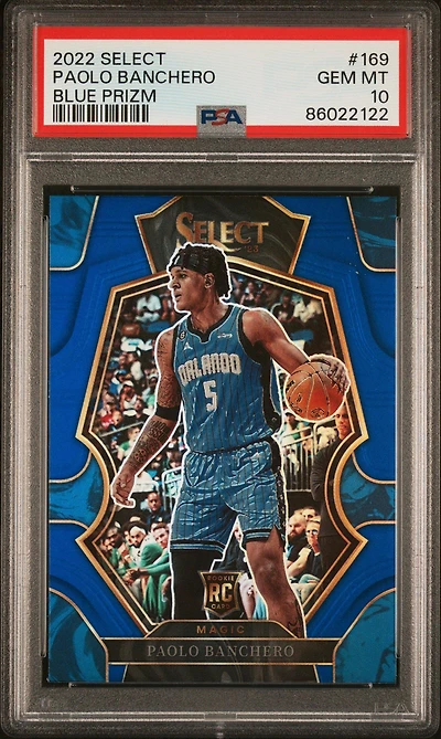 2022 Panini Select 169 Paolo Banchero Blue Prizm PSA 10