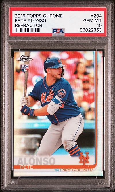 2019 Topps Chrome 204 Pete Alonso Refractor PSA 10