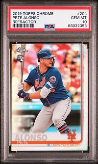 2019 Topps Chrome 204 Pete Alonso Refractor PSA 10