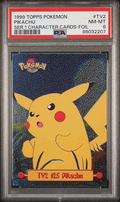 1999 Topps Pokemon Series 1 Character Cards Tv2 Pikachu Foil PSA 8
