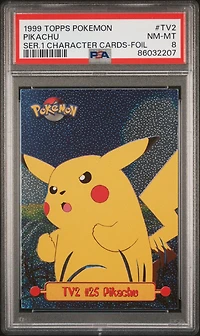1999 Topps Pokemon Series 1 Character Cards Tv2 Pikachu Foil PSA 8