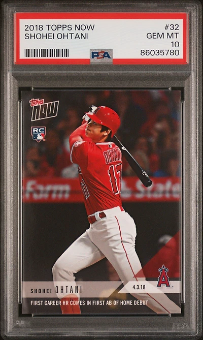 2018 Topps Now 32 Shohei Ohtani PSA 10