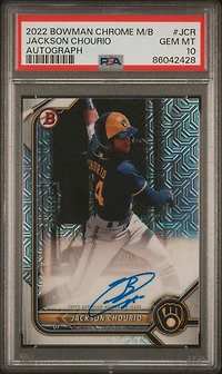 2022 Bowman Chrome Mega Box Autographs Jcr Jackson Chourio PSA 10