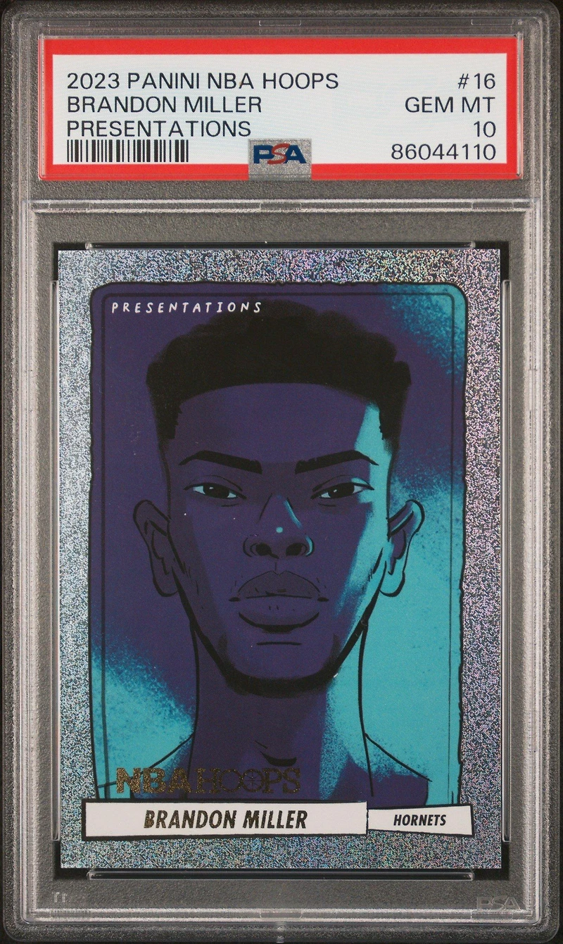 2023 Panini Nba Hoops Presentations 16 Brandon Miller PSA 10