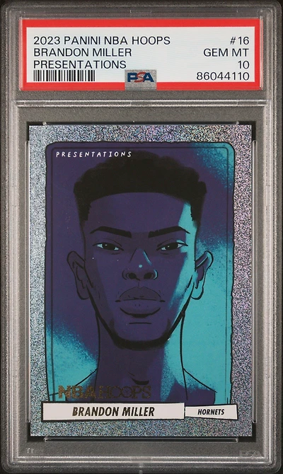 2023 Panini Nba Hoops Presentations 16 Brandon Miller PSA 10