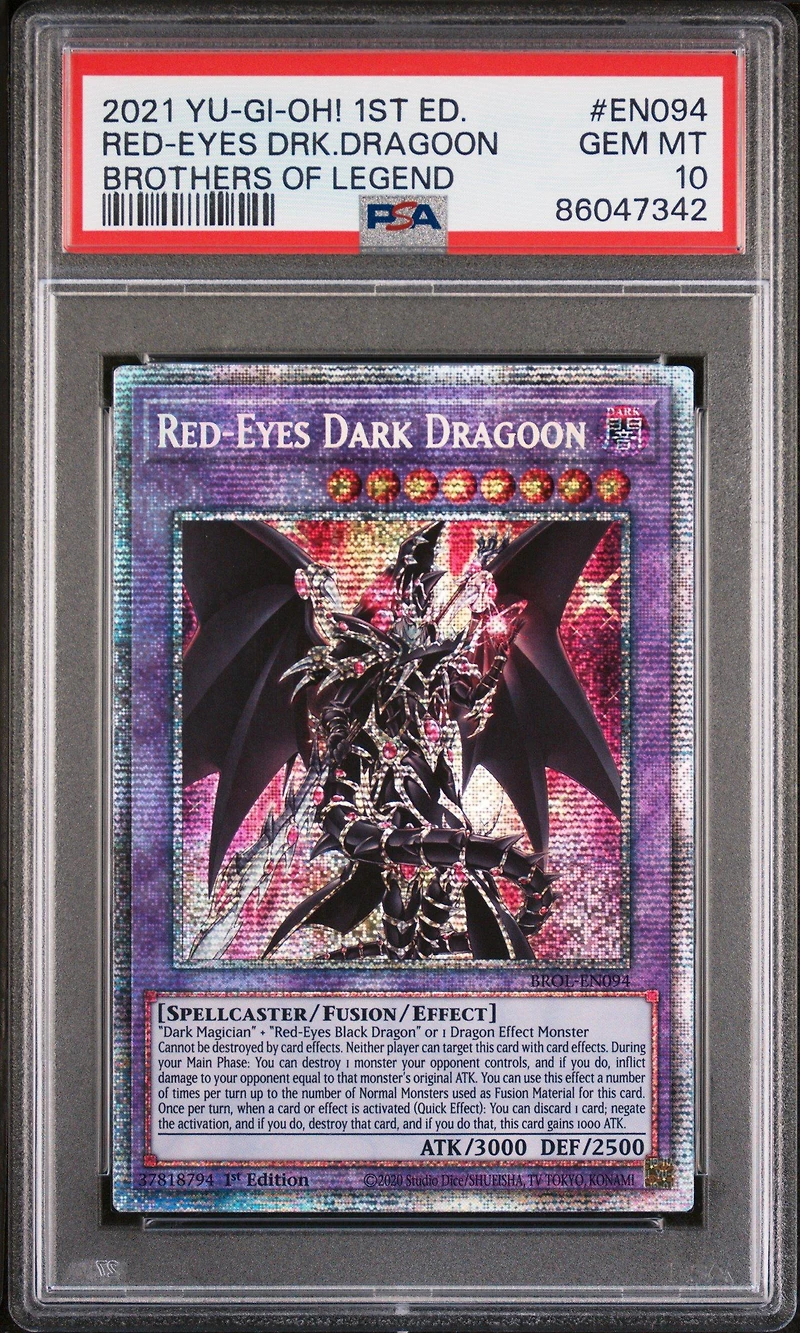 2021 Yu-gi-oh! Brol-brothers Of Legend En094 Red-eyes Dark Dragoon 1st Edition PSA