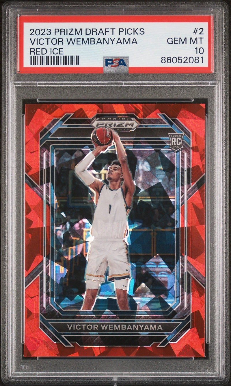 2023 Panini Prizm Draft Picks 2 Victor Wembanyama Red Ice PSA 10