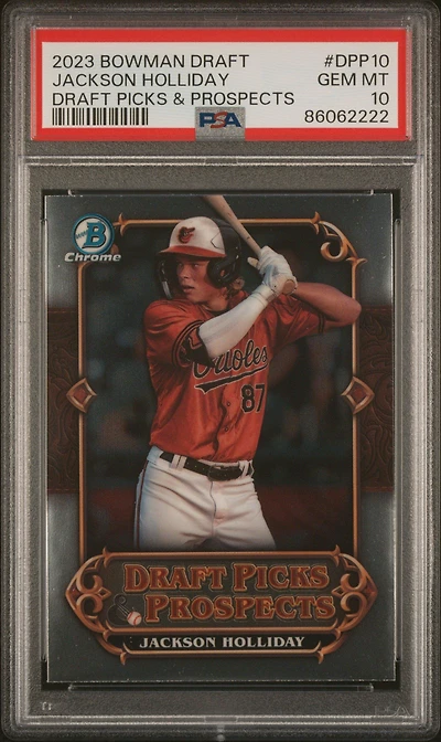 2023 Bowman Draft Draft Picks & Prospects Dpp10 Jackson Holliday PSA 10