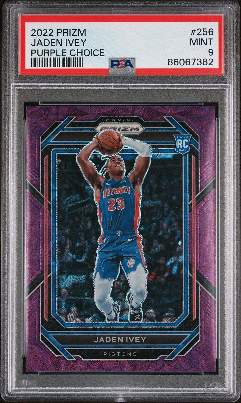 2022 Panini Prizm 256 Jaden Ivey Purple Choice PSA 9