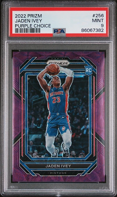 2022 Panini Prizm 256 Jaden Ivey Purple Choice PSA 9