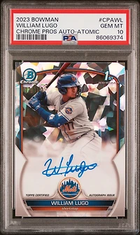 2023 Bowman Chrome Prospect Autographs Cpawl William Lugo PSA 10