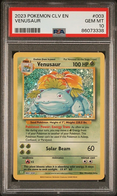 2023 Pokemon Clv-trading Card Game Classic Venusaur & Lugia Ex Deck 003 Venusaur PSA 10
