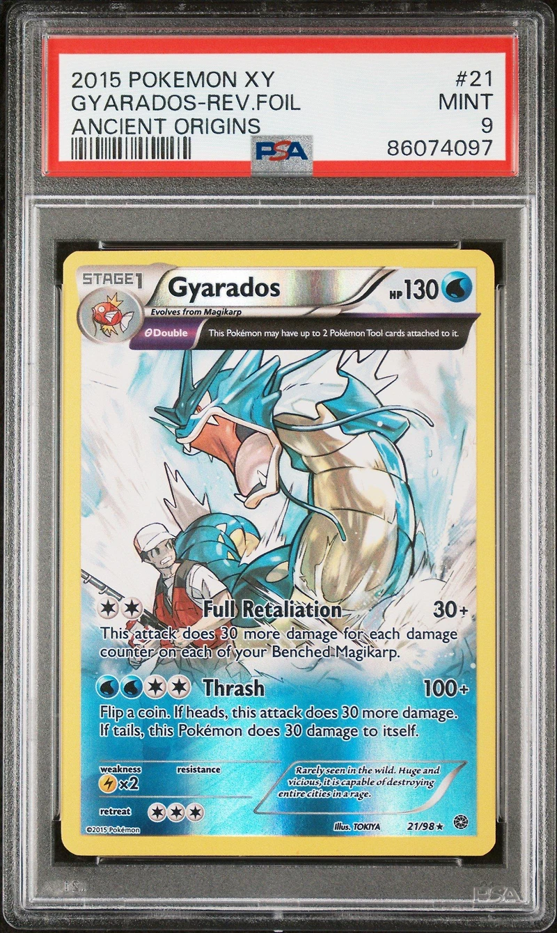 2015 Pokemon Xy Ancient Origins 21 Gyarados-reverse Foil PSA 9