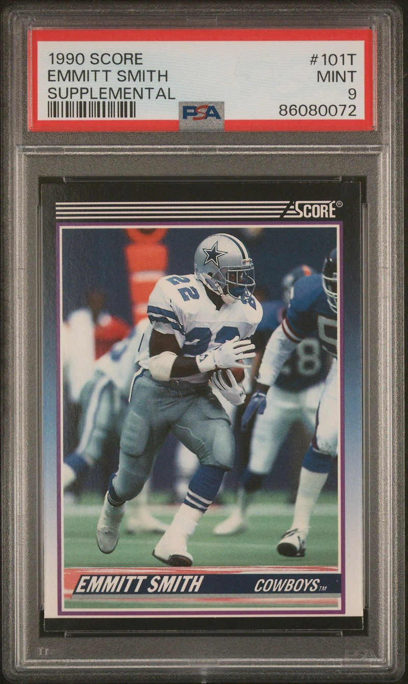 1990 Score Supplemental 101t Emmitt Smith PSA 9