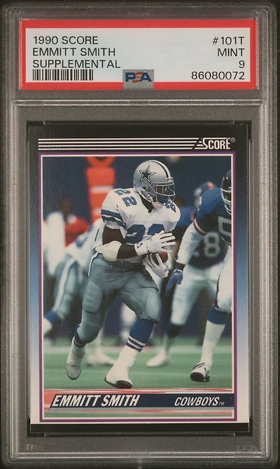 1990 Score Supplemental 101t Emmitt Smith PSA 9