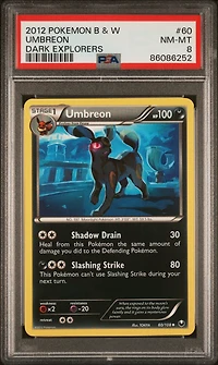 2012 Pokemon Black & White Dark Explorers 60 Umbreon PSA 8