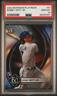 2022 Bowman Platinum 51 Bobby Witt Jr. PSA 10