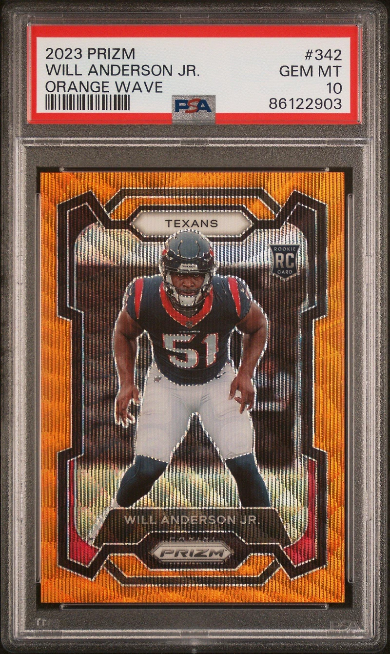 2023 Panini Prizm 342 Will Anderson Jr. Orange Wave PSA 10