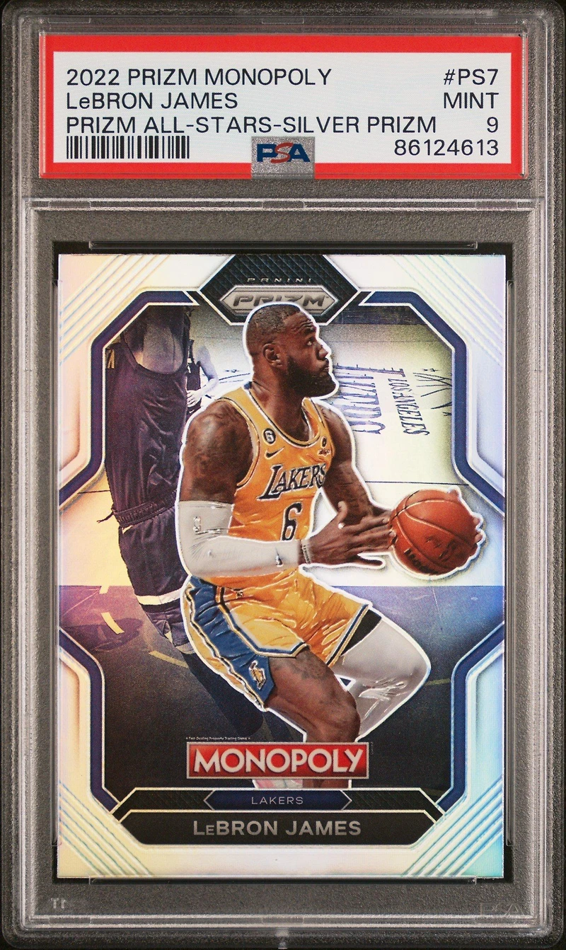 2022 Panini Prizm Monopoly Prizm All-stars Ps7 Lebron James Silver Prizm PSA 9