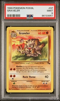 1999 Pokemon Fossil 37 Graveler PSA 9