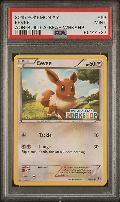 2015 Pokemon Xy Ancient Origins 63 Eevee Build-a-bear Workshop PSA 9
