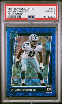 2021 Panini Donruss Optic 245 Micah Parsons Blue Scope PSA 10