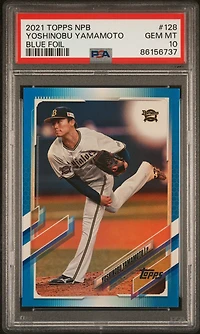 2021 Topps Npb 128 Yoshinobu Yamamoto Blue Foil PSA 10