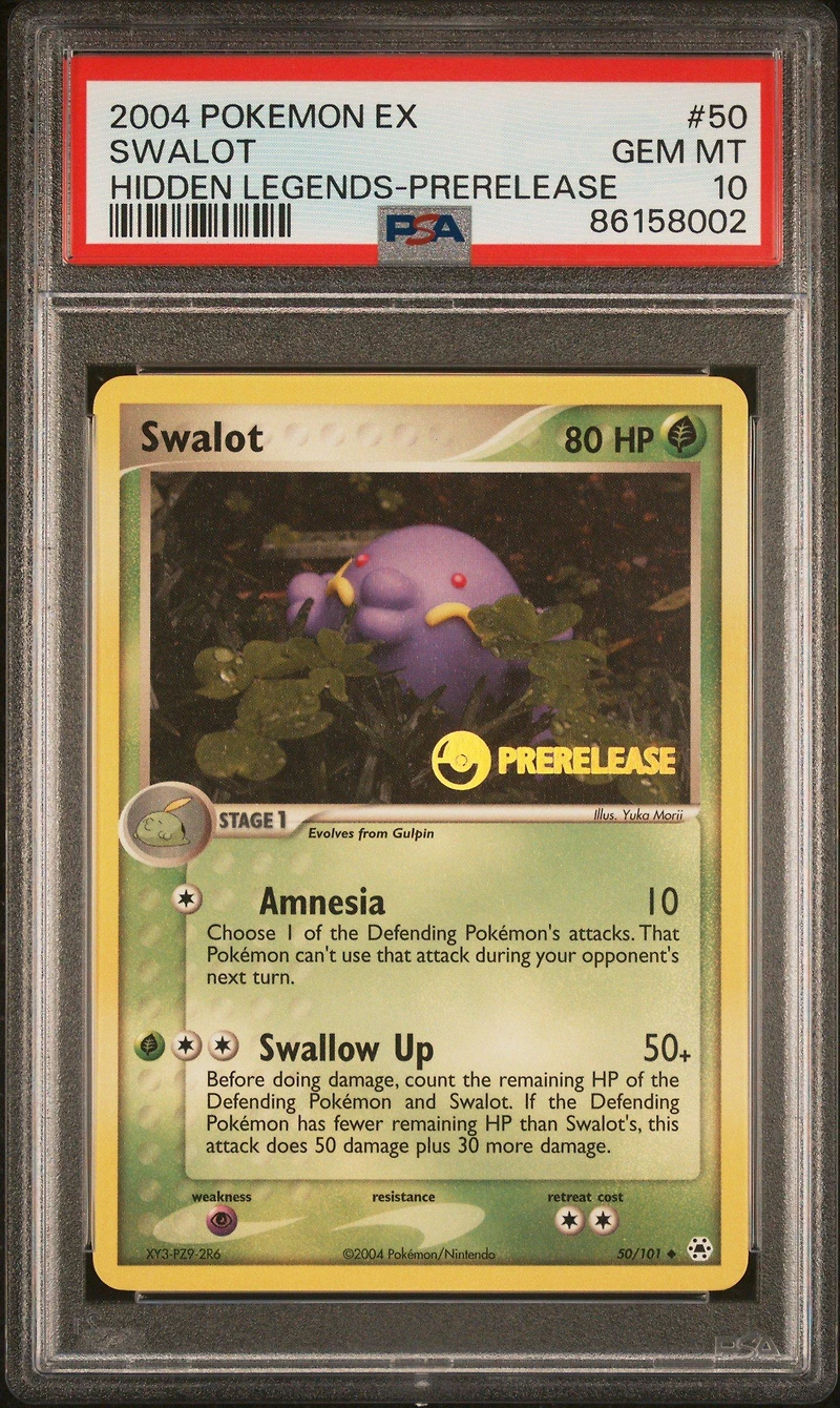 2004 Pokemon Ex Hidden Legends 50 Swalot Prerelease PSA 10